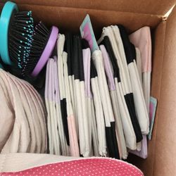 Make Up Bags, Brushes and Pink Easter Baskets 