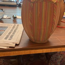 2 Silk Lampshades With Tassels 91/2" Tall