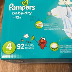 Pamper Diaper Size 4- 92 Couches