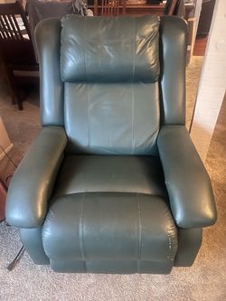 Teal Leather Recliner Chair massager