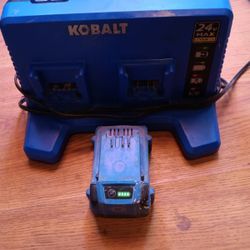 Kobalt Dual Charger And Battery 