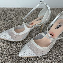 Elegant Silver High Heels 