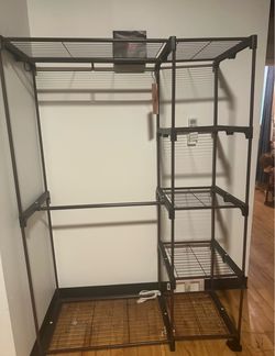 Black Metal Open Wardrobe Organizer