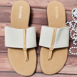 Kensie Women’s Knit Thong Sandals — Size 8.5