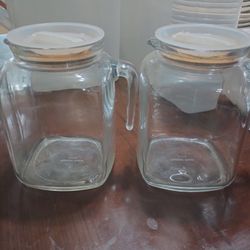 2 Glass Pitchers 