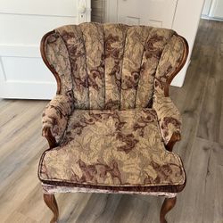 Vintage Floral Upholstered Armchair