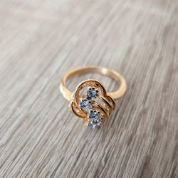 18k HGE Heavy Gold Electroplated Ring Sz 5.5