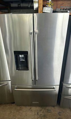 KitchenAid 3-Door Refrigerator (French Door Fridge) Stainless Steel - Adjustable Shelving, LED Lighting
