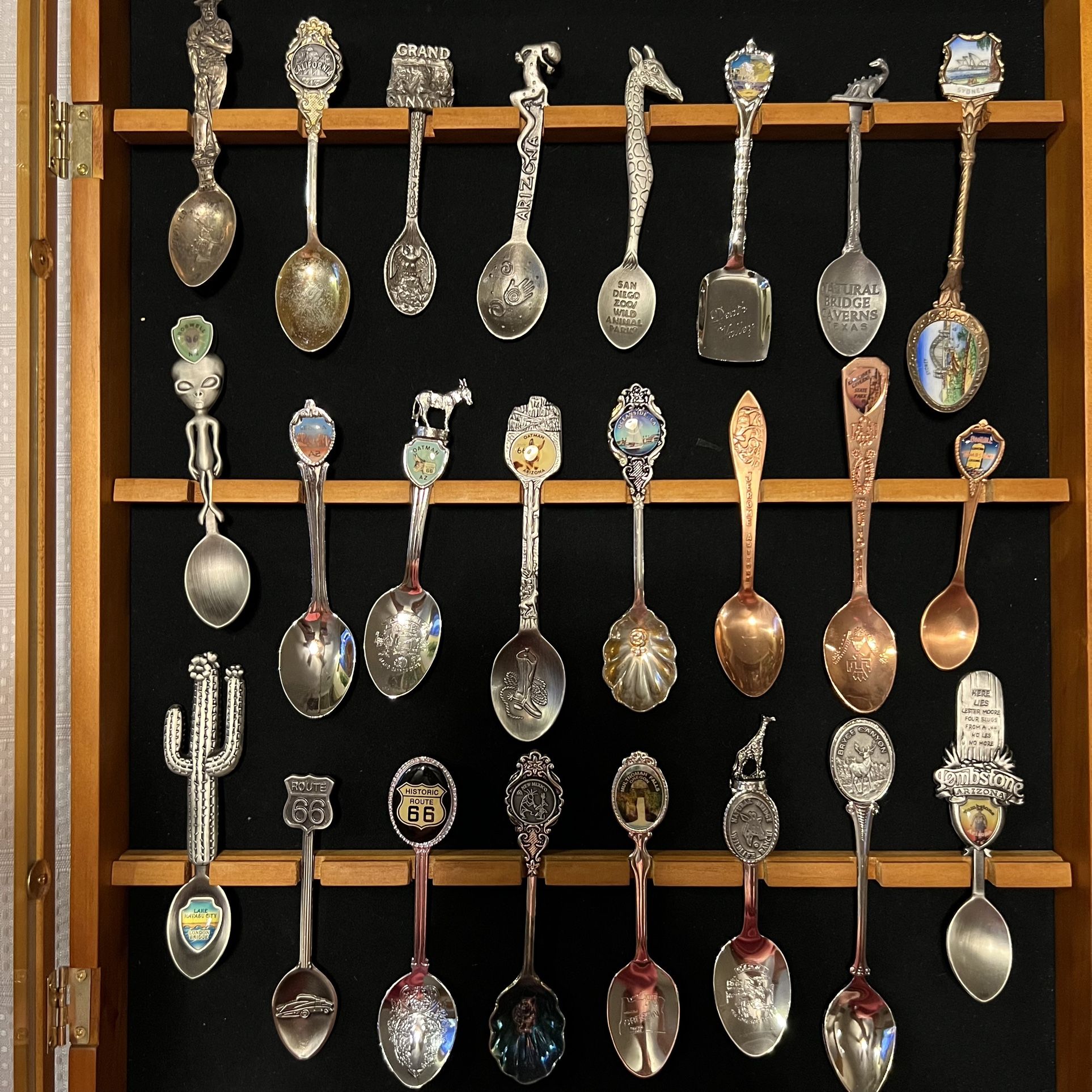 Souvenir Teaspoon Collection With Mustard Sugar And Tea Spoons Spoons