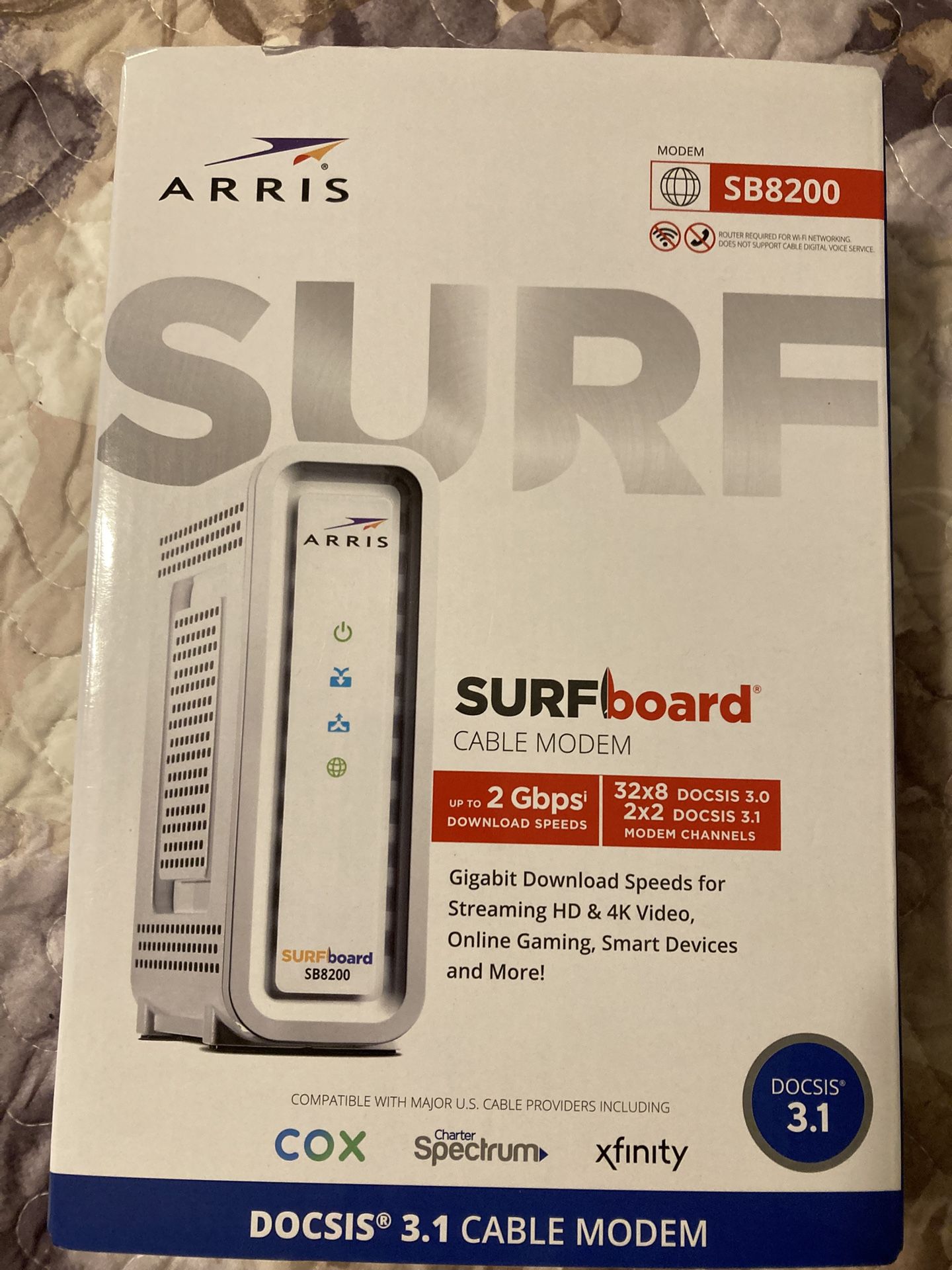 ARRIS (SB8200) - Cable Modem - Fast DOCSIS 3.1 32x8 Gigabit Cable Modem