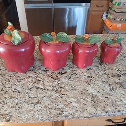 4pc. Red Apple canister  set