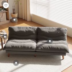 LLappuil Futon Sofa Bed, 69 inch Futon Couch with Adjustable Backrest,Gray