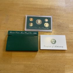 Coins 1996 proof set. From the United States mint
