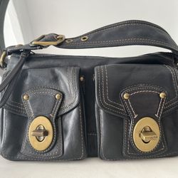 Vintage Coach Leather Bag With Silk Lining