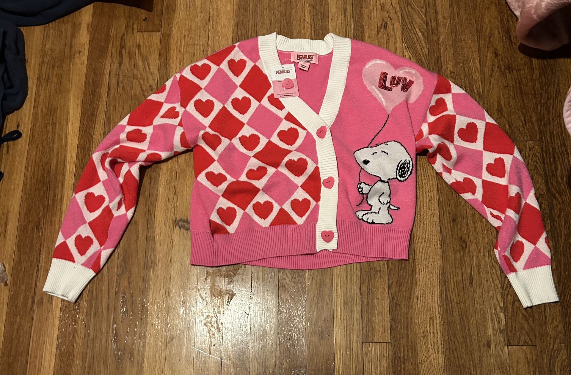 Pink Peanuts Snoopy Cardigan