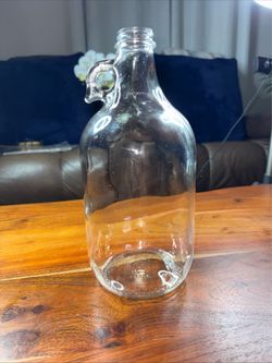 Vintage 1 Gallon Clear Glass Jug Finger Loop Handle Growler Gayner Glass Works