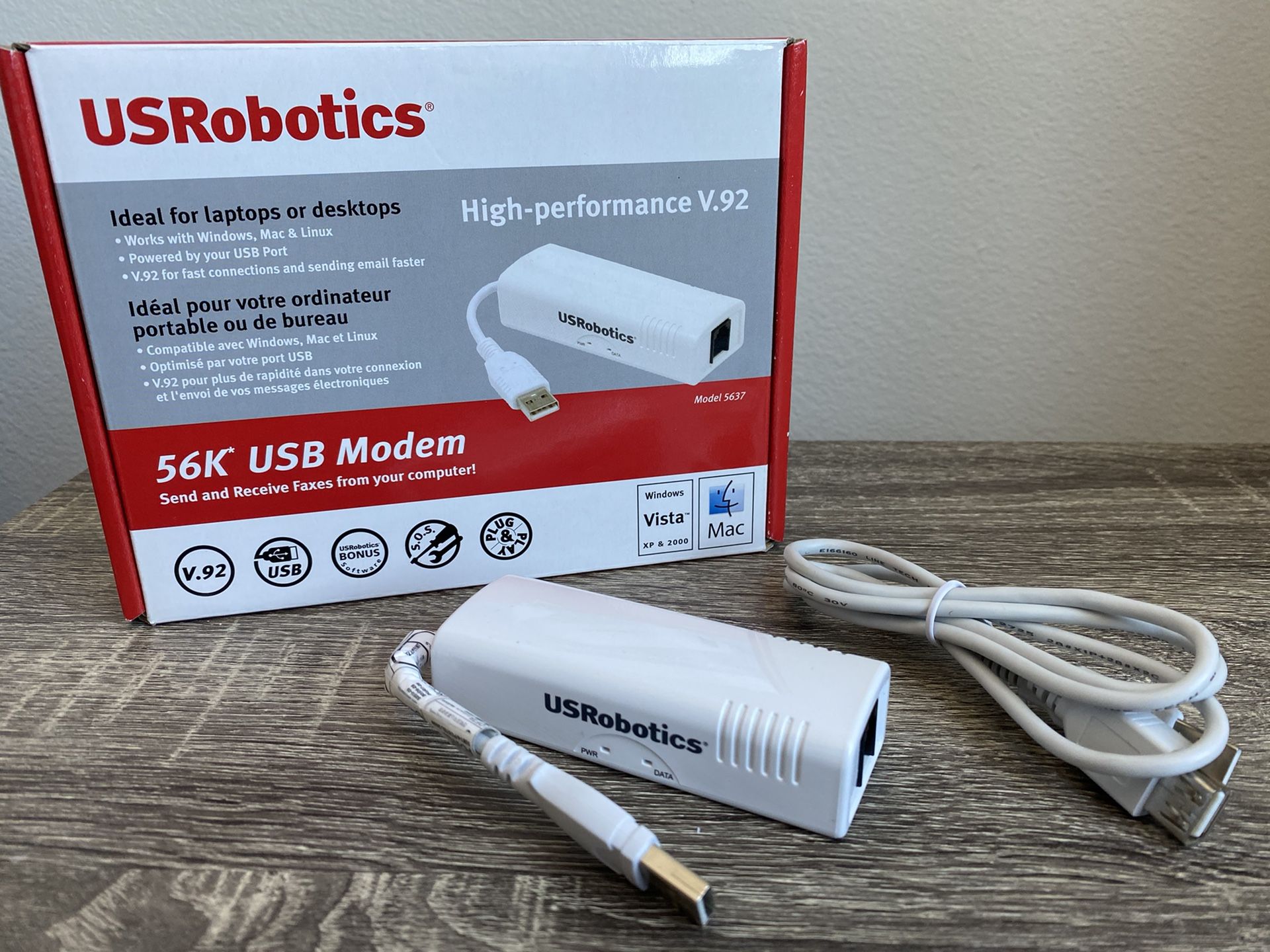 USRobotics 56k USB Modem Faxing Windows & Mac