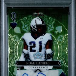 NDA Noah Daniels 2023 Wild Card 5 Card Draw Stacked Deck Queen Autographs - Queen Au-H-Rnbw-Green PSA 10