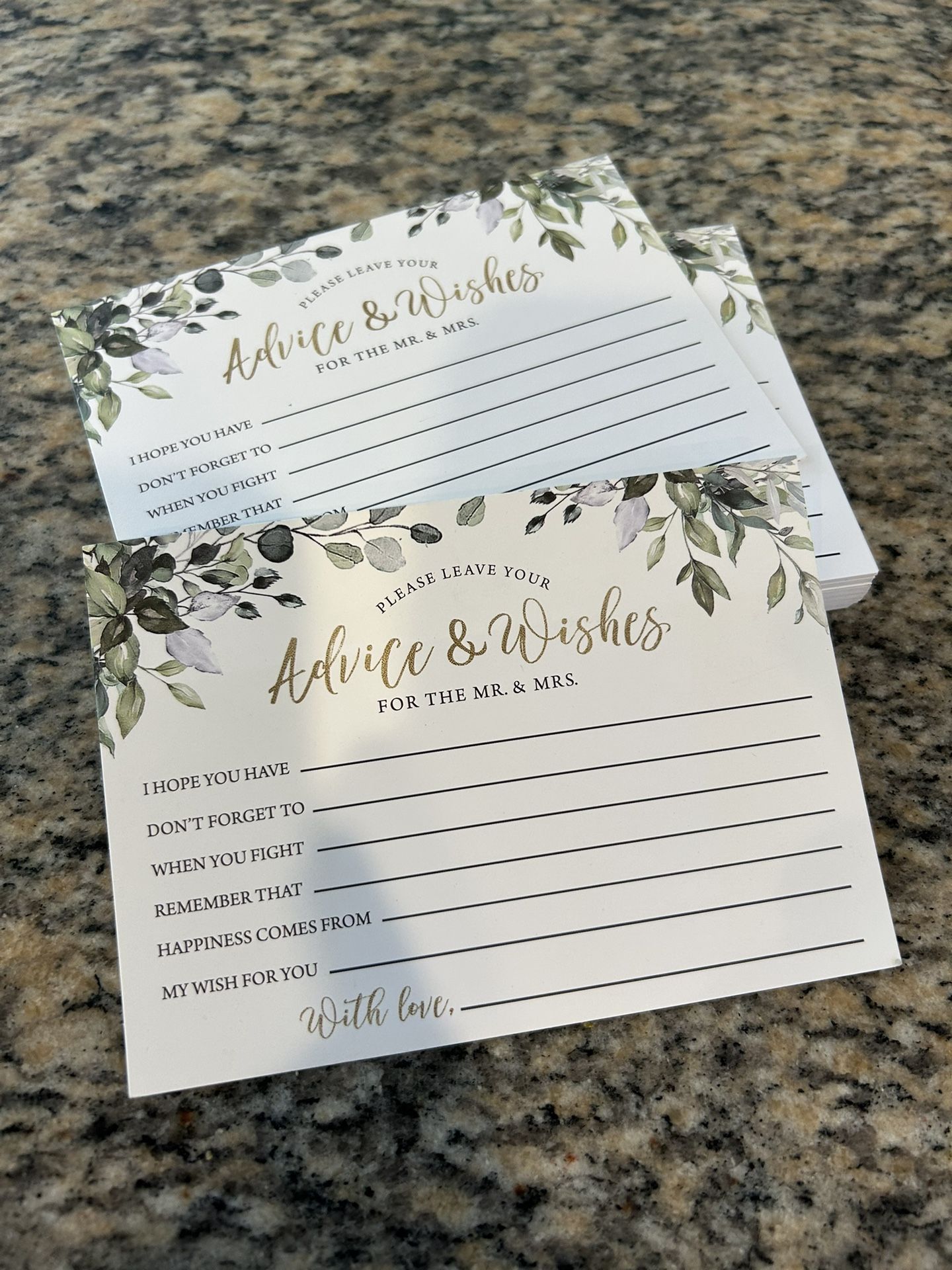 Wedding engagement advice and wishes cards