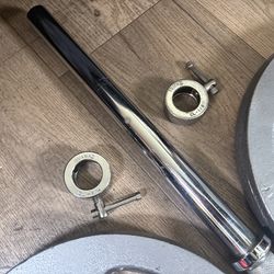 IVANKO 5.6 Steel Standard Barbell [Beautiful] With CAP Weigh Plates {Brute Weight= 130 lbs}