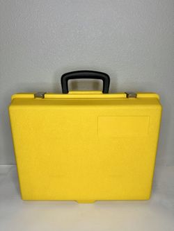 Vintage 1950s Yellow Plastic Storage Case Box with Metal Latches