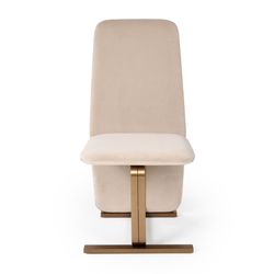 Brand New Modern Cream Grayish Velvet Dining Chairs