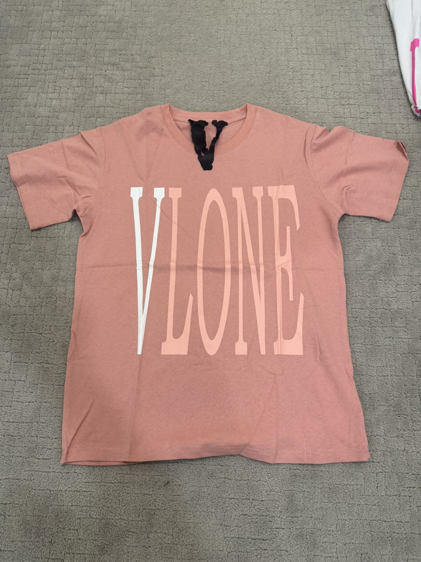 VLONE Big Logo Spell Out Dual Sided Salmon T-Shirt SS Men's MEDIUM M Made in USA