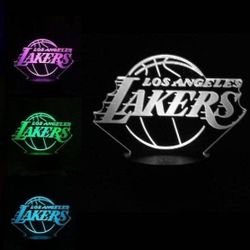Los Angeles Lakers 3D LED Night-Light 7 Color Changing Lamp w/ Touch Switch
