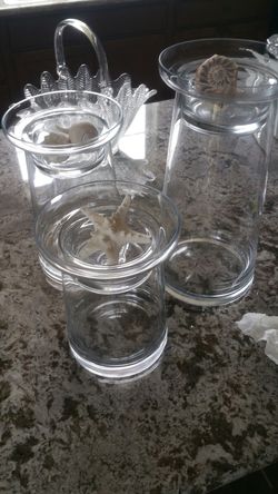 Glass candle holders