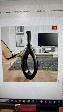 New Trombone Black Vase