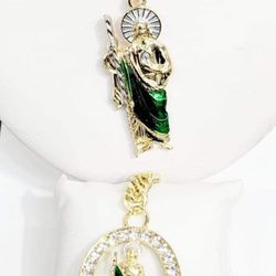 San Judas Necklace And Bracelet