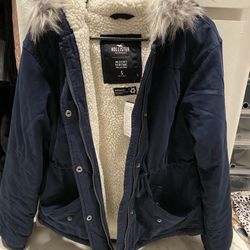 New Hollister Parka Small Blue