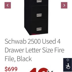 Schwaab FIRE PROOF FILE CABINET
