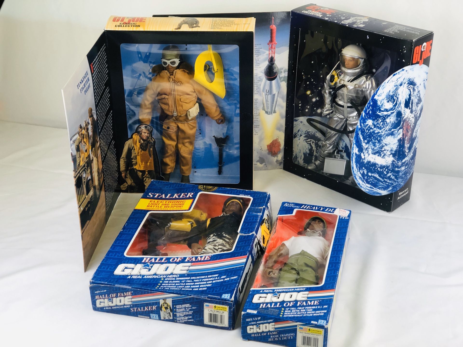 Vintage GI Joe 12” Collectible Action Figures Hall of Fame, Tuskegee & Astronaut