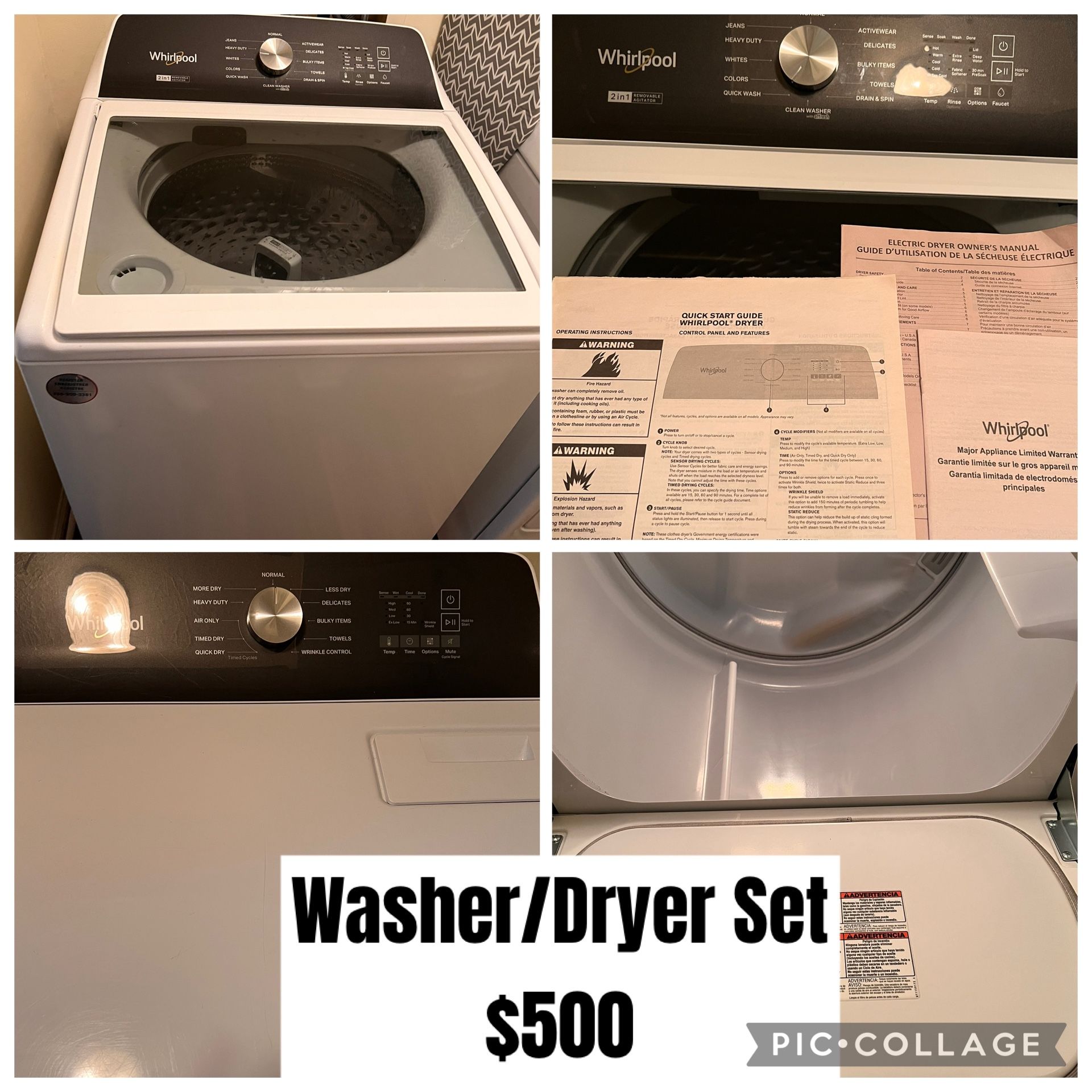 Washer/Dryer Set For Sale $500