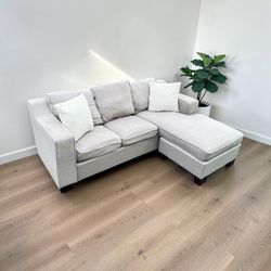 FREE DELIVERY! 🚚 Abbyson Reversible Chaise Sectional – Small Space Friendly, Washable Cushions