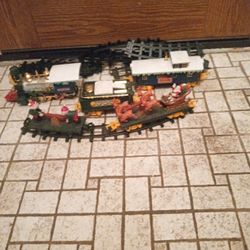 Vintage Christmas Train Set/ Plastic Battery Operated 