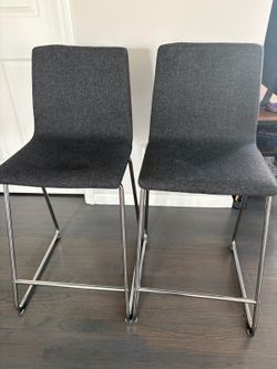 Two Modern Counter Stool with Chrome Frame