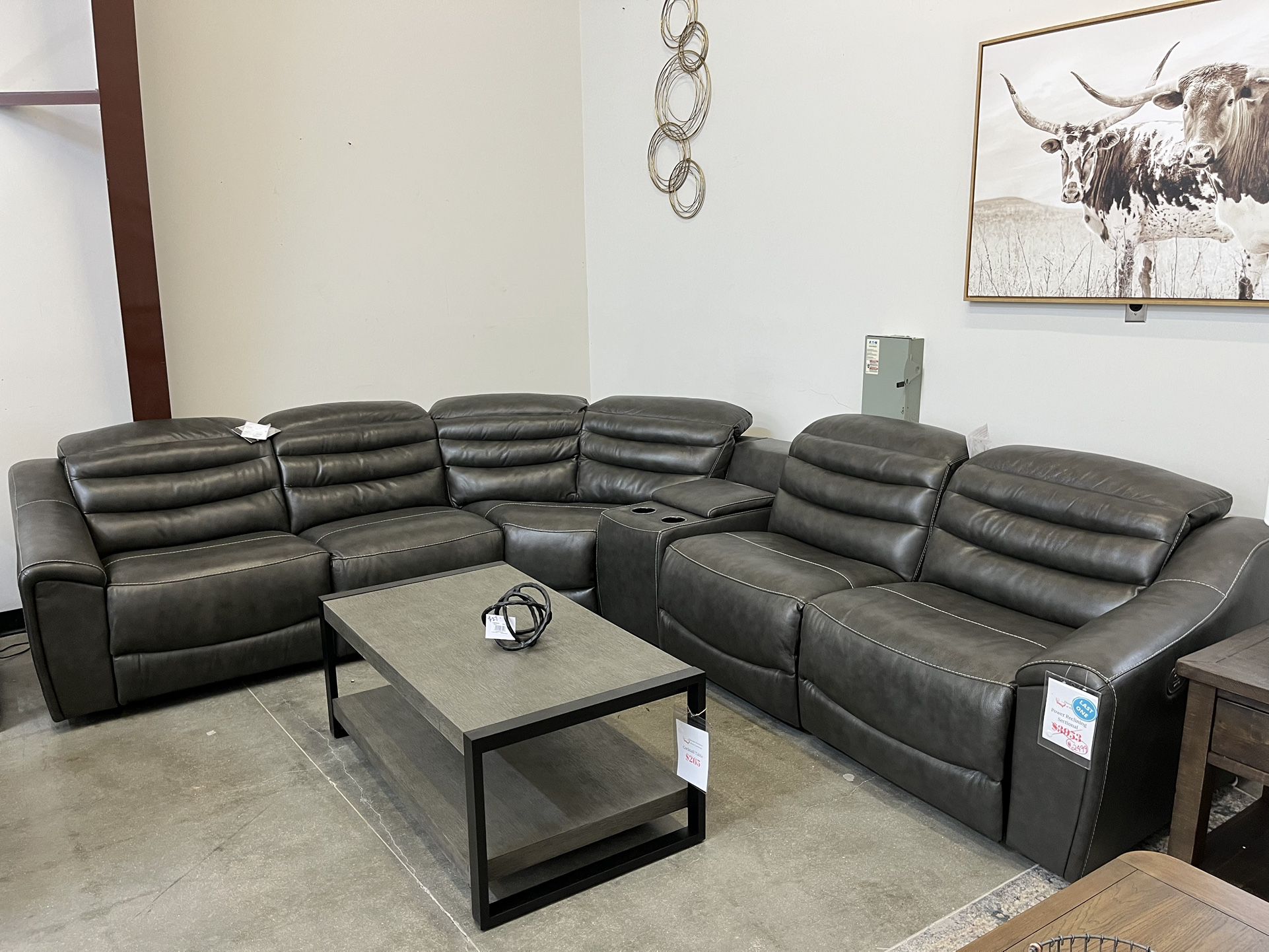 Brand New Leather Power Reclining Sectional 