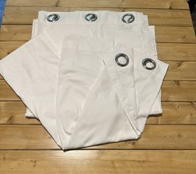 * Large Door/Window Curtains 38 x 80” * Large Rings/White Pattern  * Brand New 