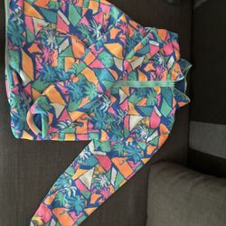 Chubbies mens fleece Pullover Small 1/4 zip Multicolored Geometric palmtastic