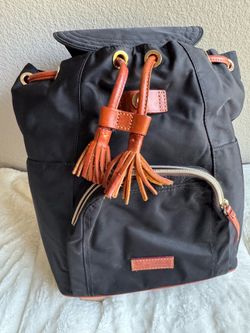 Vintage Dooney and Bourke Fabric Black Backpack