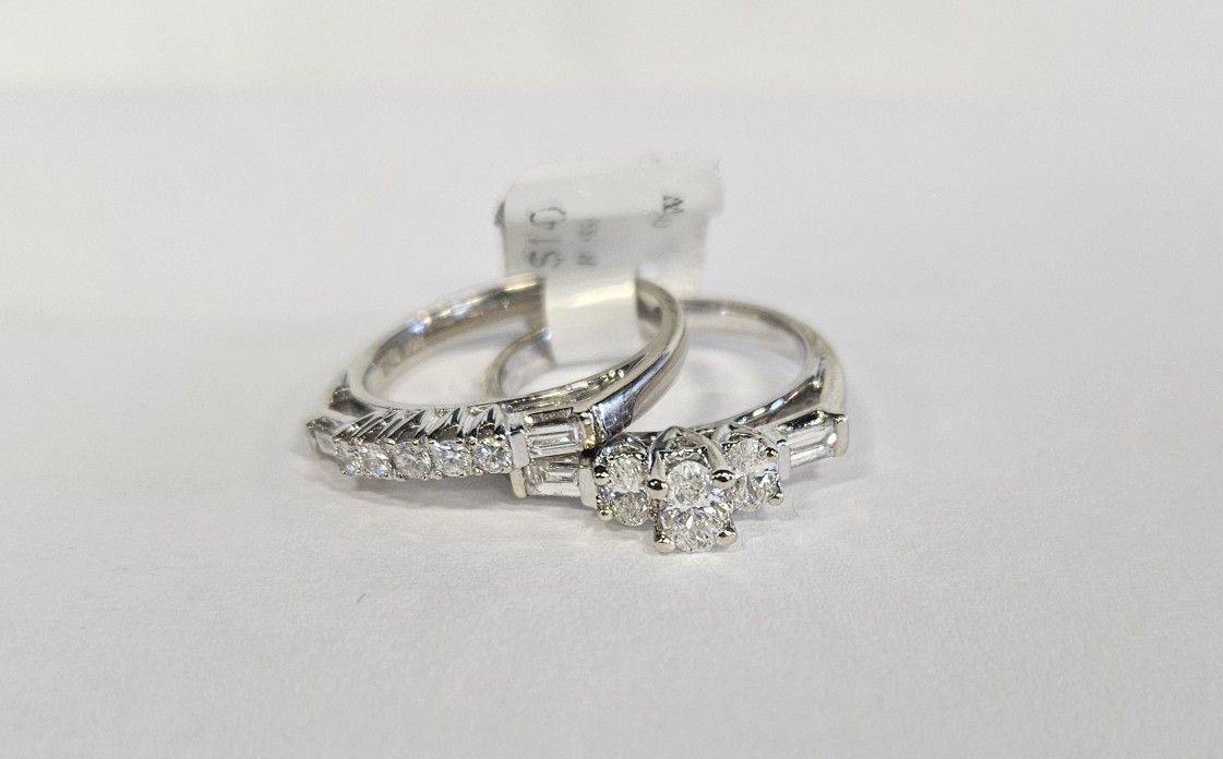 14K White Gold Diamond Wedding Set Approximately 1.25cttw Size 7 806954-1