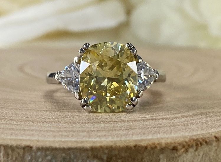 Yellow Canary Cushion Cut Ring BEAUTIFUL