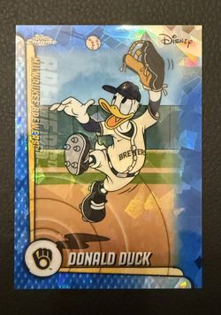 Topps Chrome Disney Sapphire Donald Duck Mlb Brewers Ssp