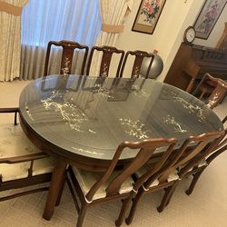 Asian Cherry Wood Dining Table $1,500