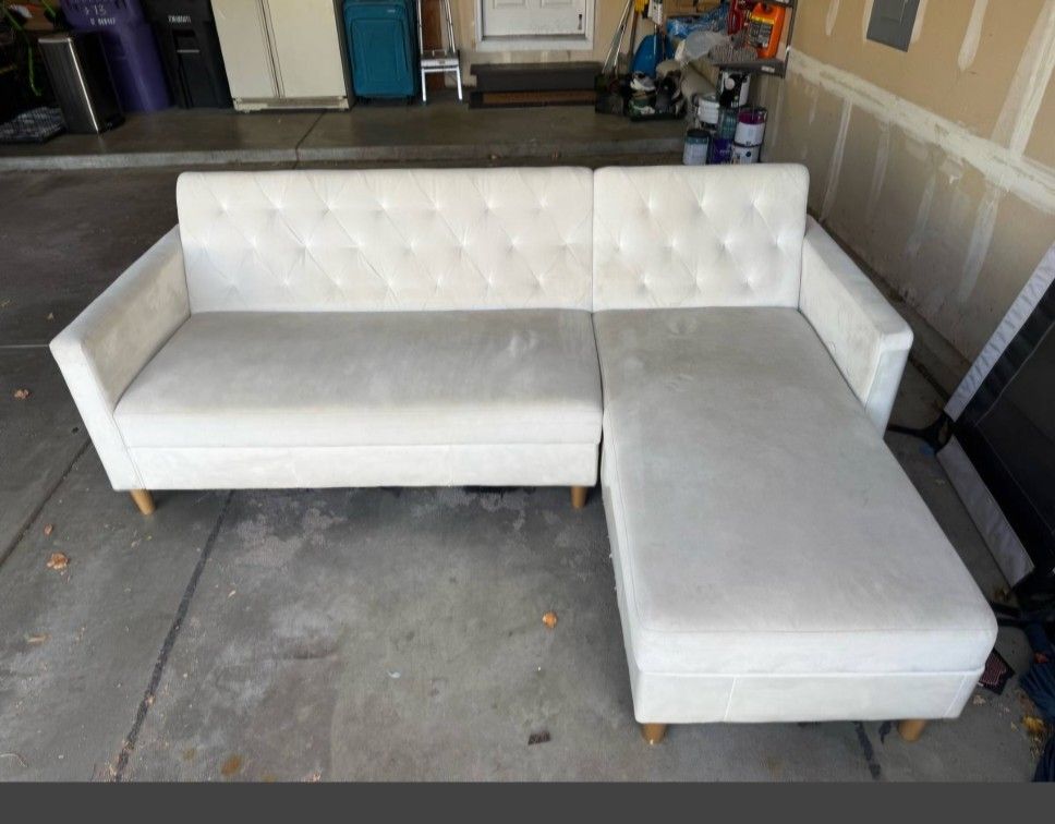 White Sleeper Storage Sectional.