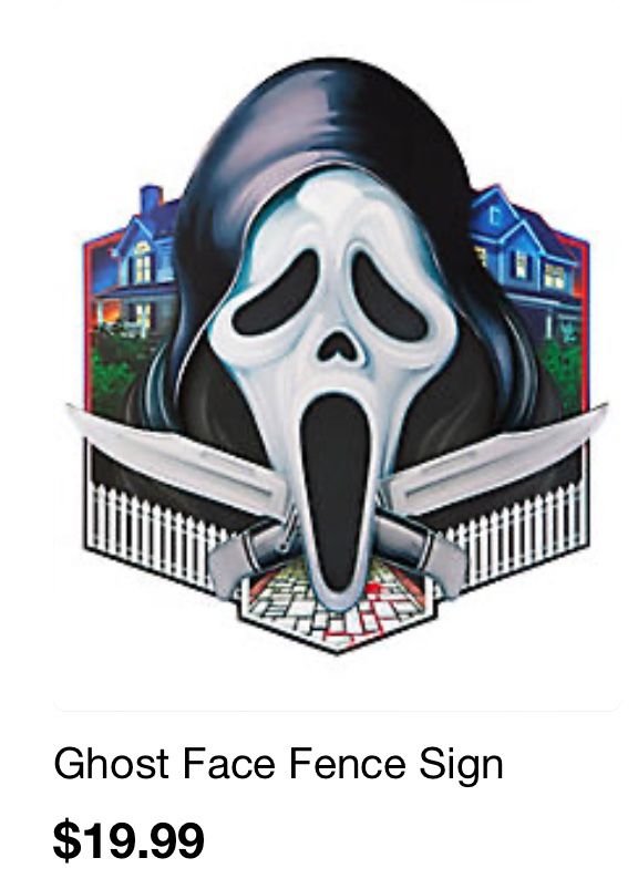Ghost Face Fence Sign 