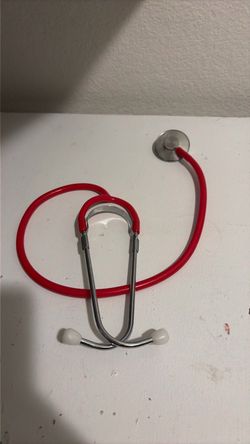 Red Stethoscope with Silver Chest Piece
