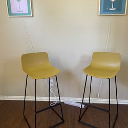 Yellow metal Stools  (2)